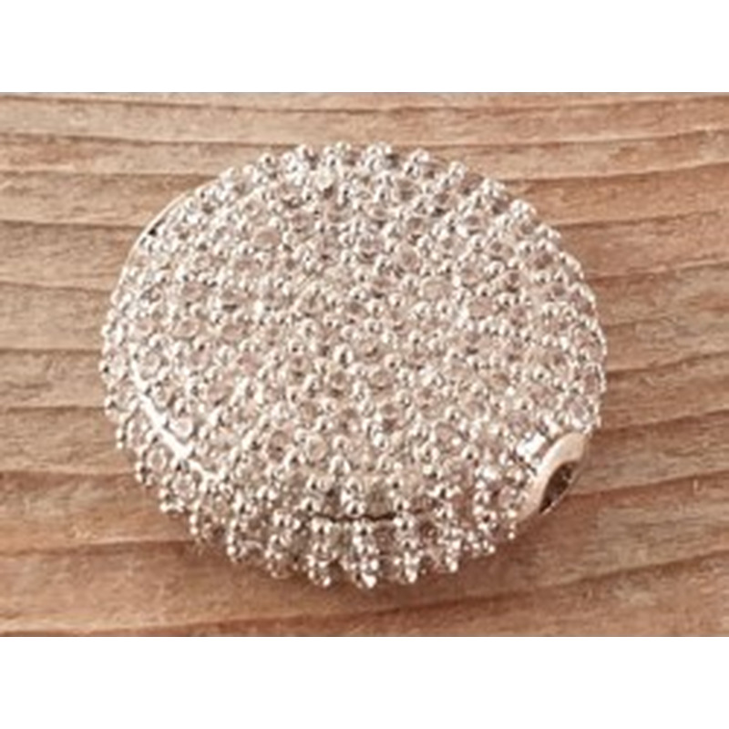 Zwischenteil Strass 21x7mm, Metall silberfarben