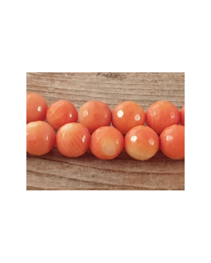 Bambuskorallekette facettiert 8mm