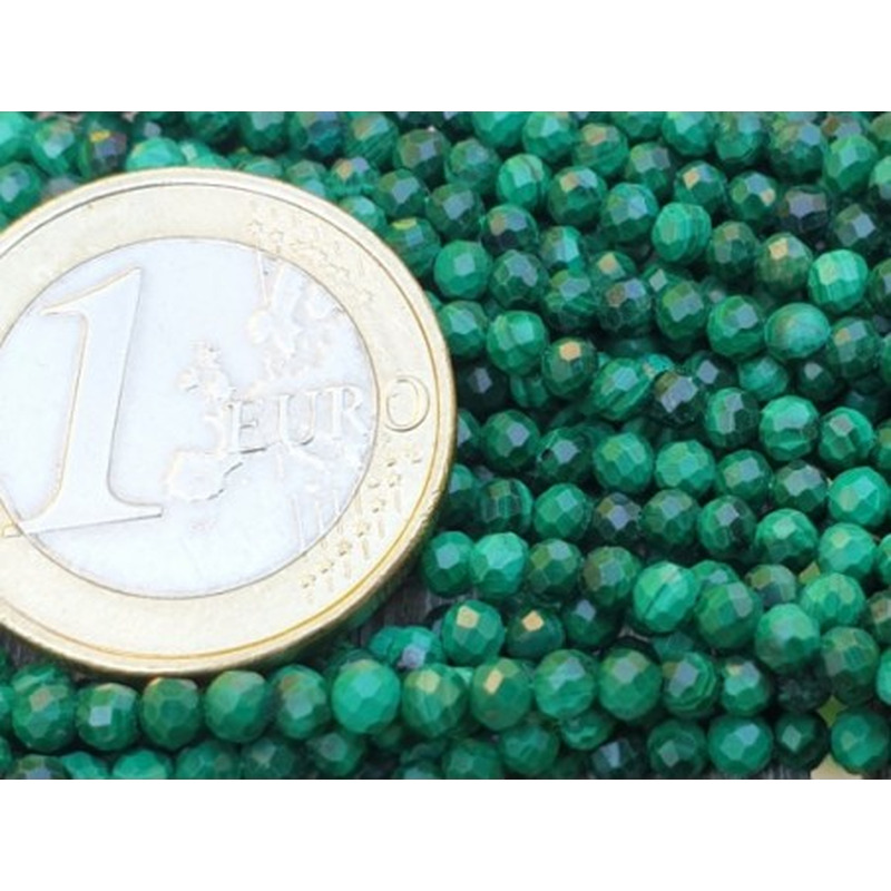 Malachitkette 3mm facettiert