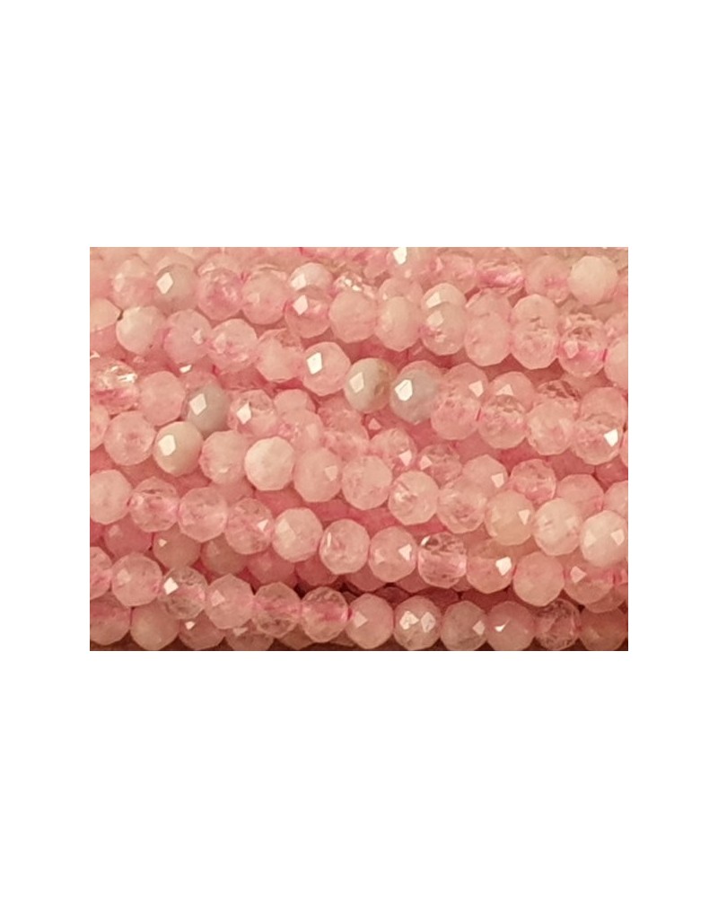 Beryllkette (Morganit) facettiert 2mm
