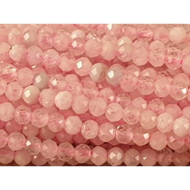 Beryllkette (Morganit) facettiert 2mm