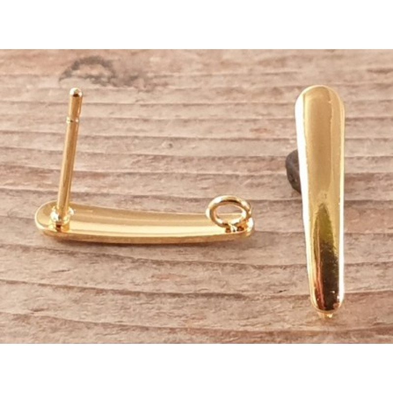 Ohrstecker 3x15mm (2 Stk), Edelstahl gold