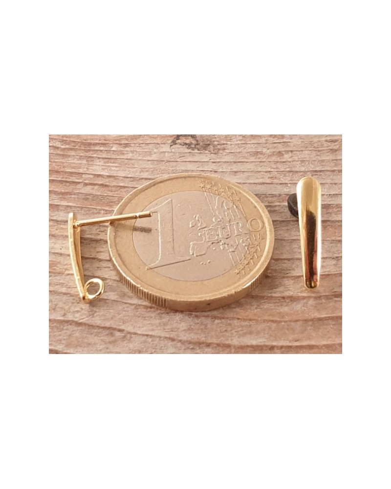 Ohrstecker 3x15mm (2 Stk), Edelstahl gold