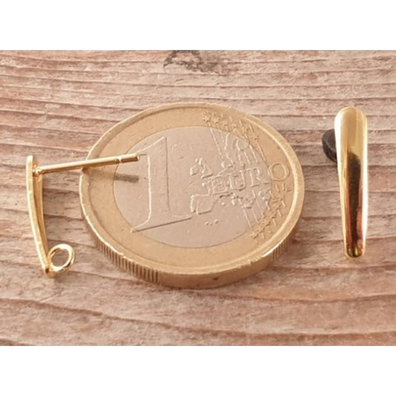 Ohrstecker 3x15mm (2 Stk), Edelstahl gold