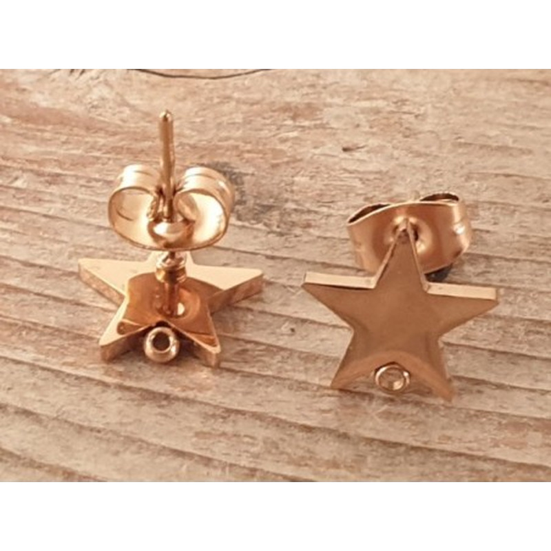Ohrstecker 10mm (2 Stk), Edelstahl gold