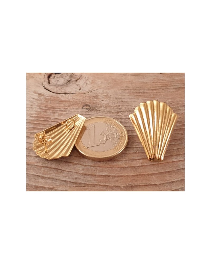 Ohrstecker 20x26mm (2 Stk), Edelstahl gold