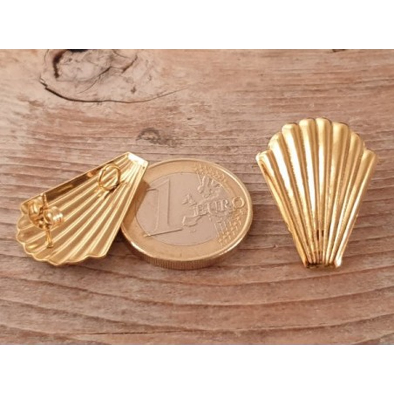Ohrstecker 20x26mm (2 Stk), Edelstahl gold