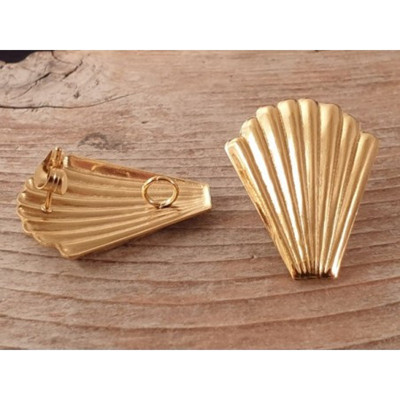 Ohrstecker 20x26mm (2 Stk), Edelstahl gold