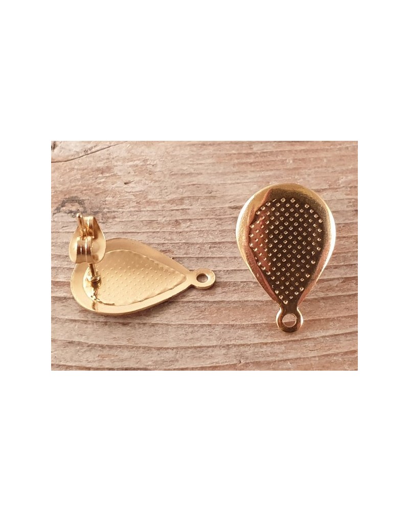 Ohrstecker 12x18mm (2 Stk), Edelstahl gold