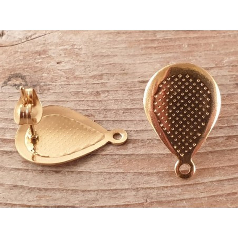 Ohrstecker 12x18mm (2 Stk), Edelstahl gold
