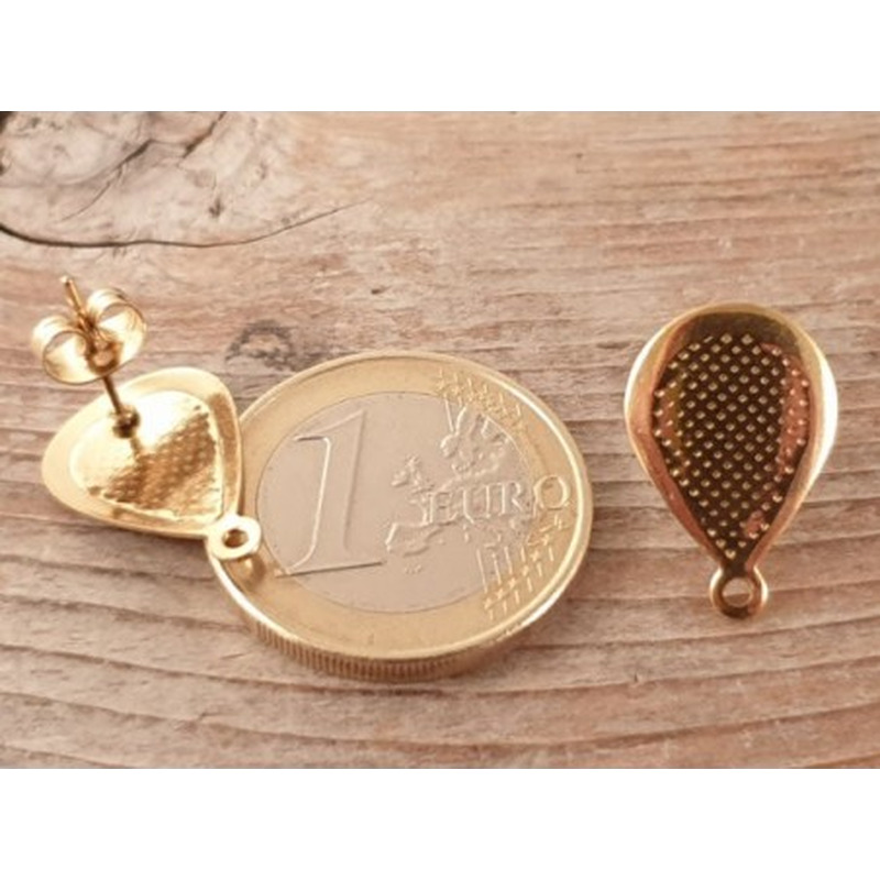 Ohrstecker 12x18mm (2 Stk), Edelstahl gold