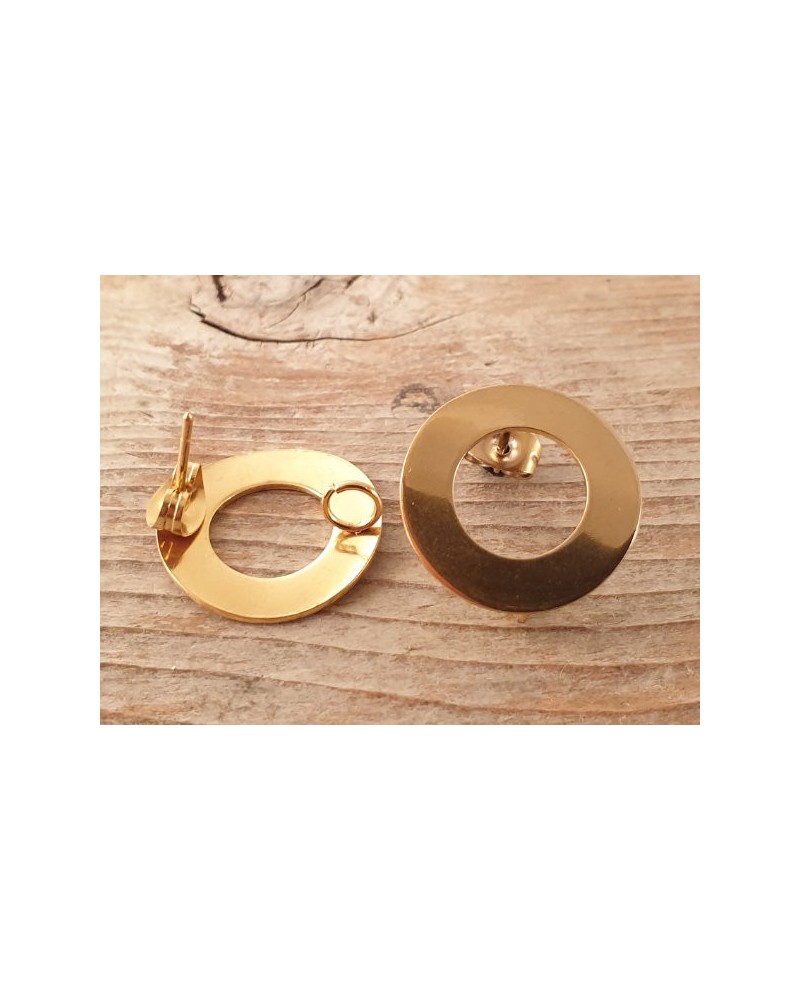 Ohrstecker 18mm (2 Stk), Edelstahl gold