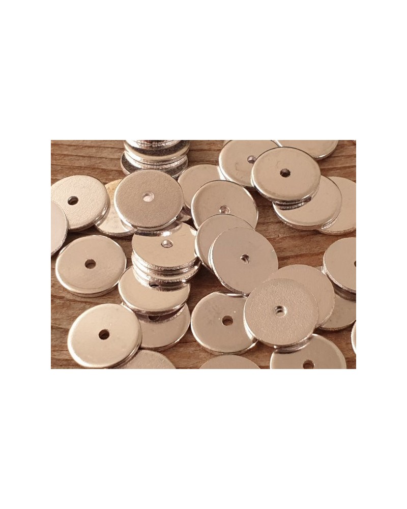 Zwischenteil, Scheibe 10x1mm, Messing silberfarben
