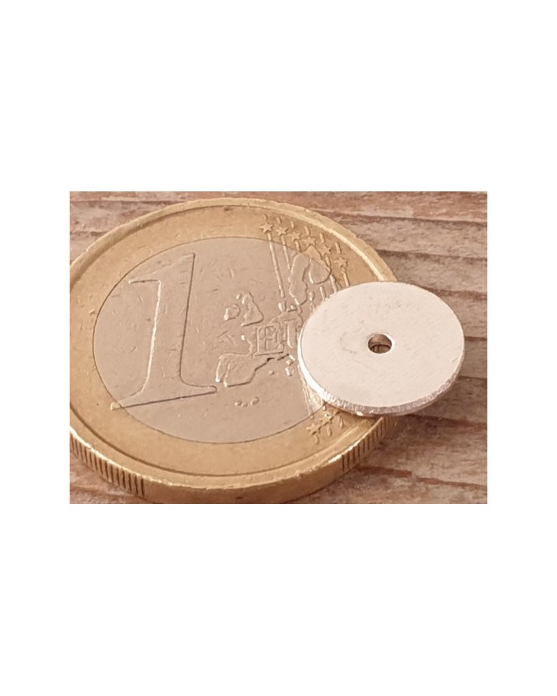 Zwischenteil, Scheibe 10x1mm, Messing silberfarben