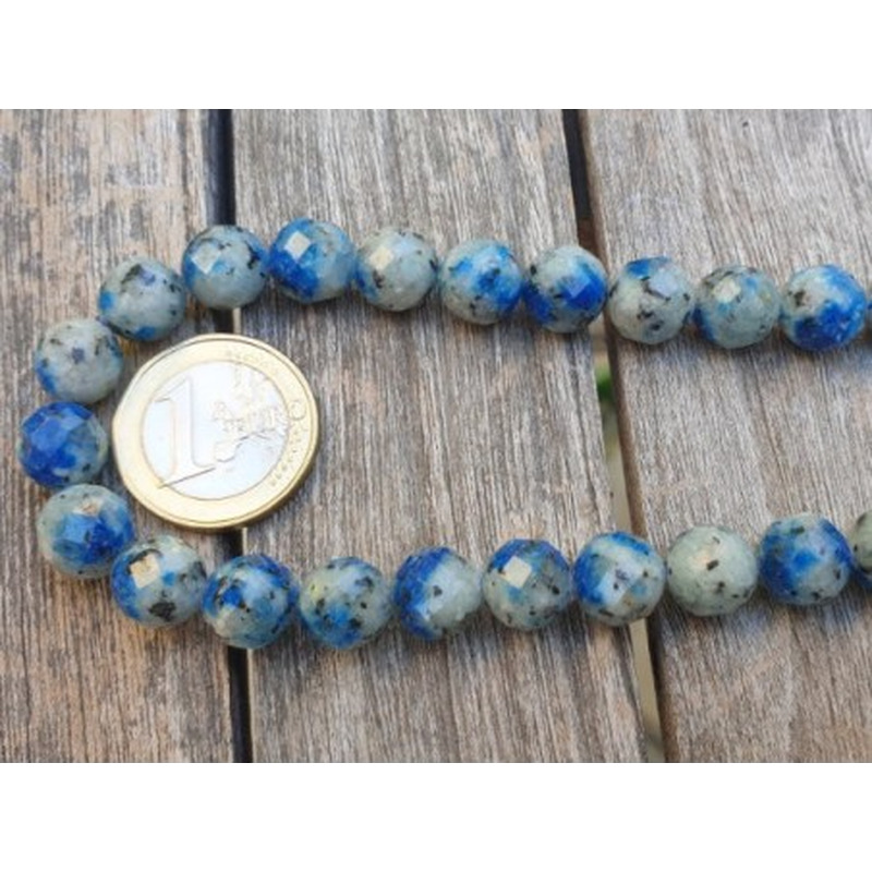 K2-Azuritkette (K2 Nite Stone) 10mm facettiert