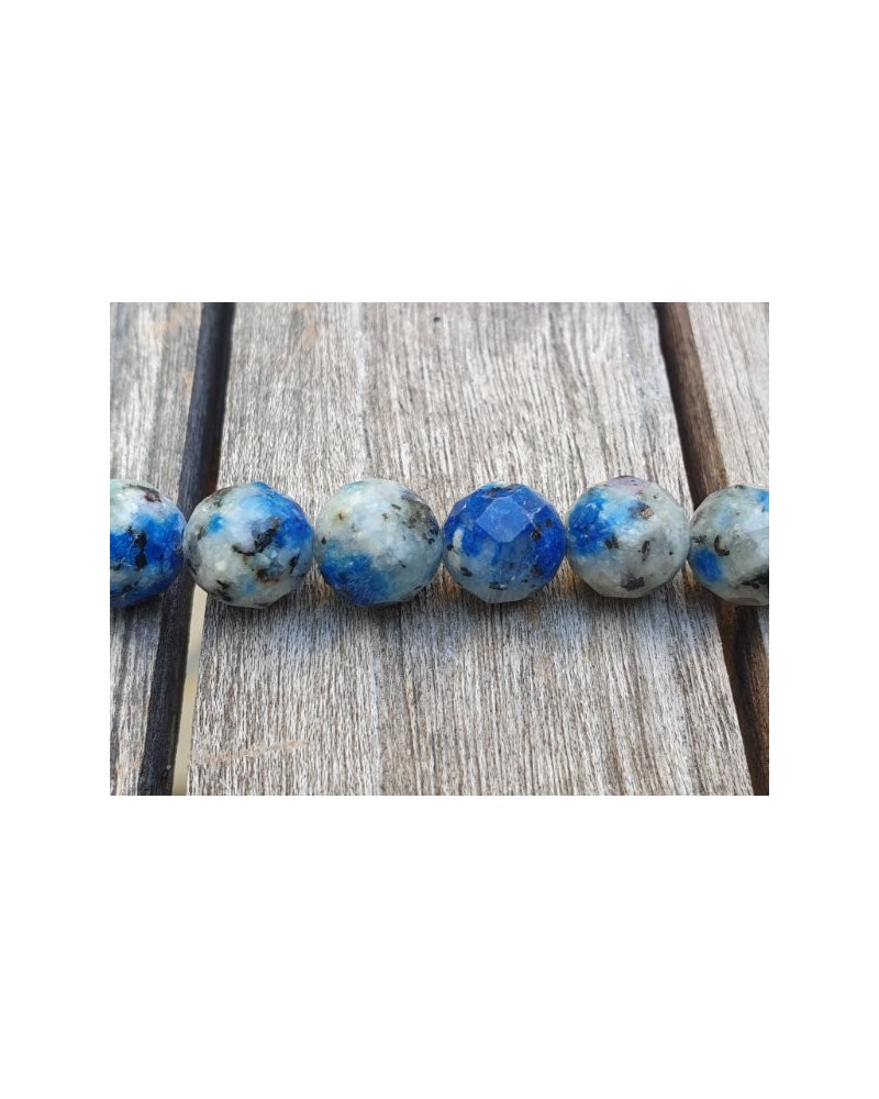 K2-Azuritkette (K2 Nite Stone) 10mm facettiert