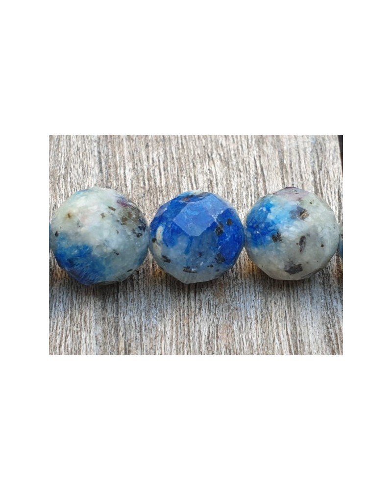 K2-Azuritkette (K2 Nite Stone) 10mm facettiert