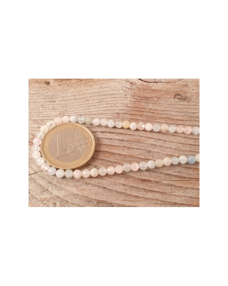Beryllkette (Morganit) facettiert 3mm