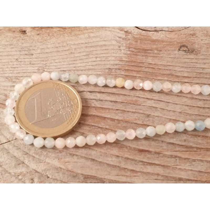 Beryllkette (Morganit) facettiert 3mm