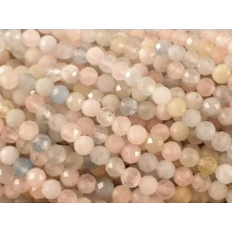 Beryllkette (Morganit) facettiert 3mm