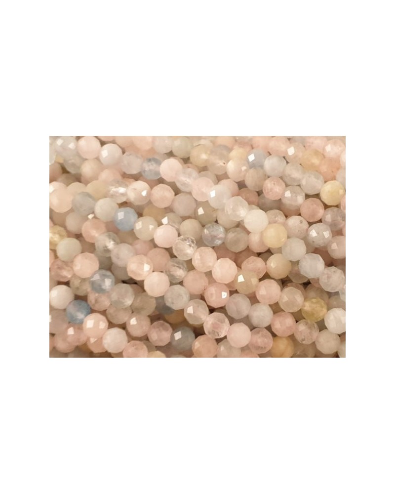 Beryllkette (Morganit) facettiert 3mm
