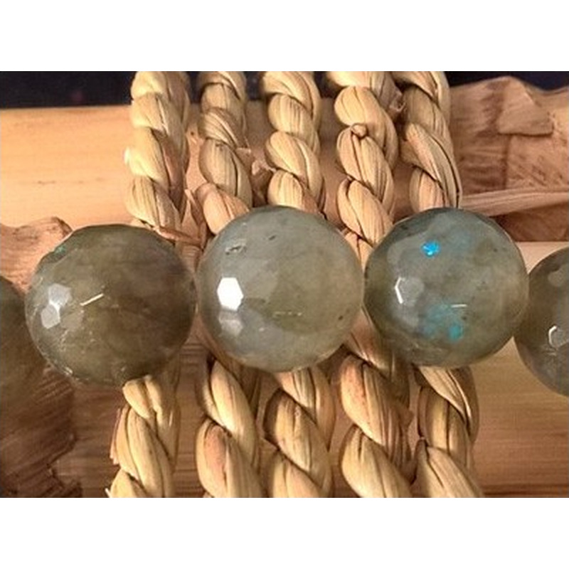 Labradoritkette facettiert 10mm AA, starker Schimmer