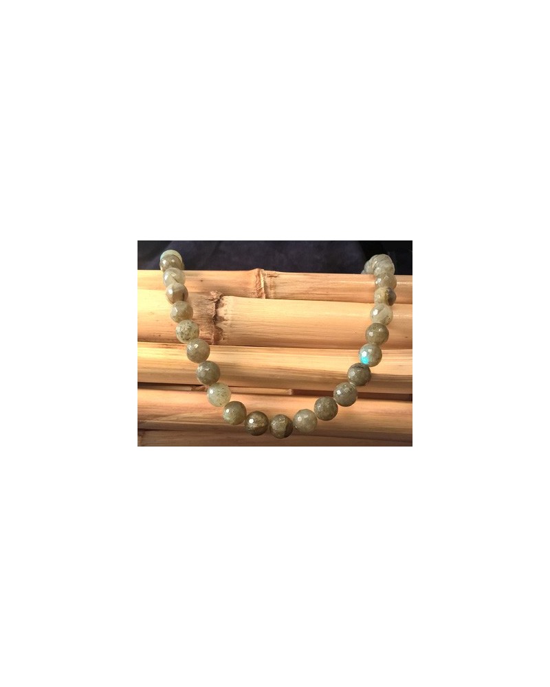 Labradoritkette facettiert 10mm AA, starker Schimmer