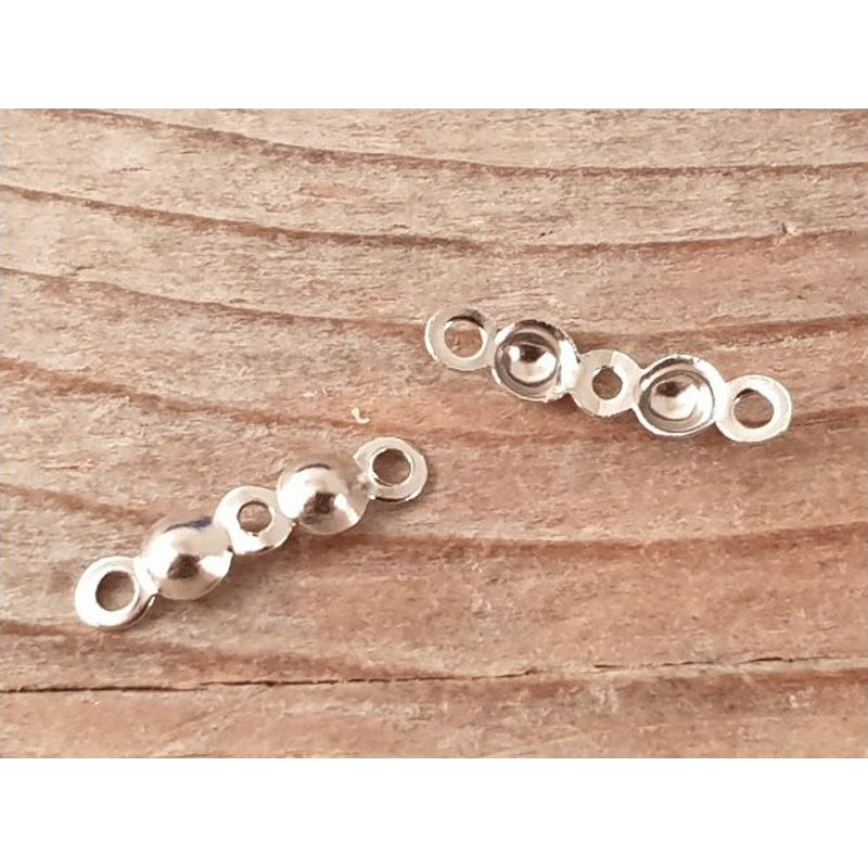 Kalotte 3mm (2 Stk), 925 Silber rhodiniert