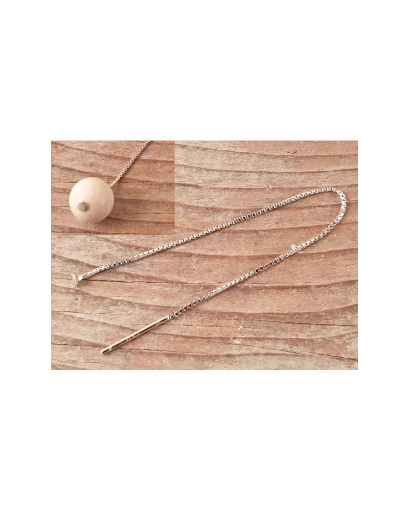 Ohrsteckerkette 90x0.7mm (2 Stk), 925 Silber rhodiniert