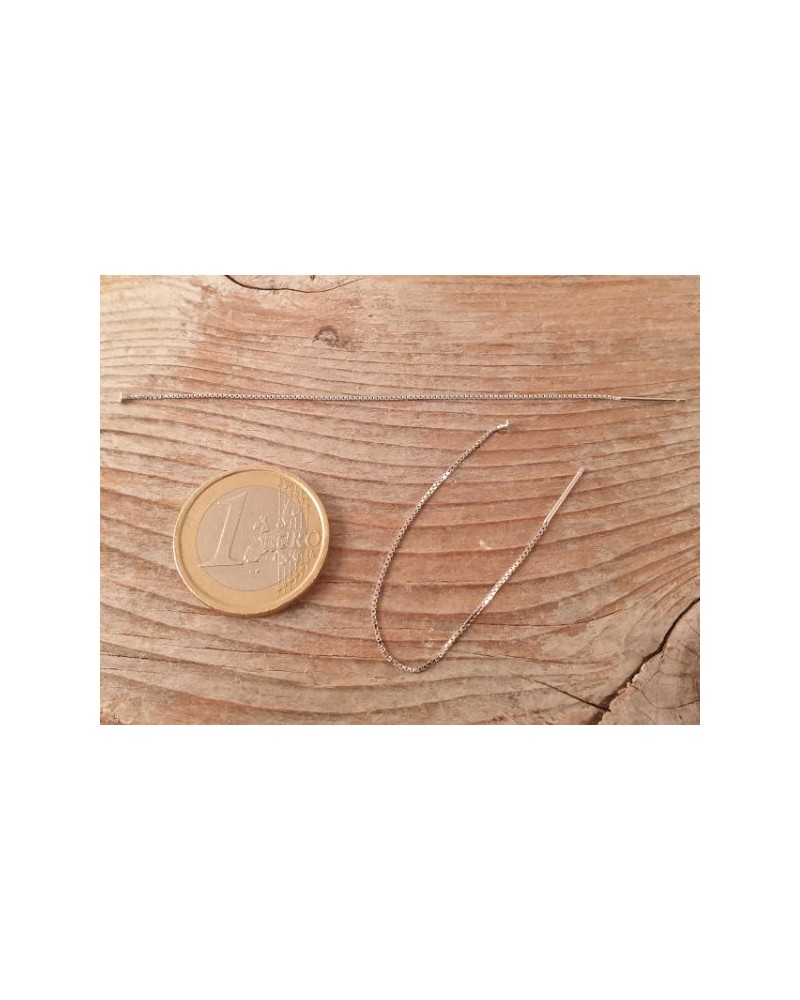 Ohrsteckerkette 90x0.7mm (2 Stk), 925 Silber rhodiniert