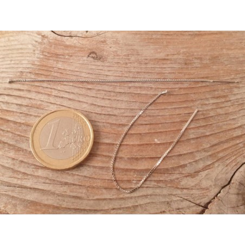 Ohrsteckerkette 90x0.7mm (2 Stk), 925 Silber rhodiniert