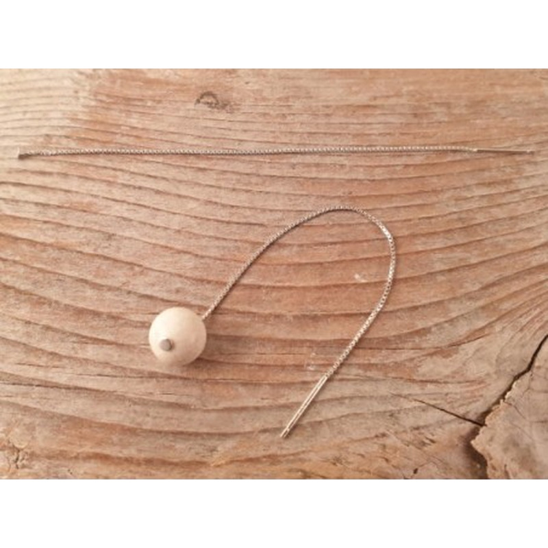 Ohrsteckerkette 90x0.7mm (2 Stk), 925 Silber rhodiniert