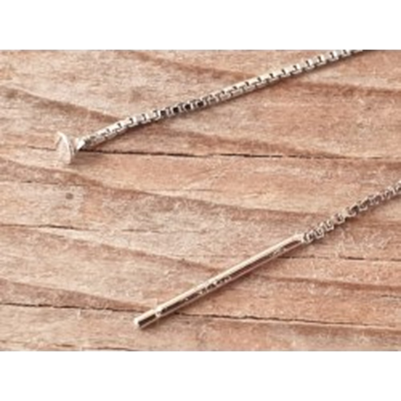Ohrsteckerkette 90x0.7mm (2 Stk), 925 Silber rhodiniert 2