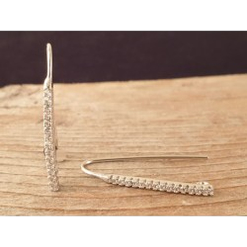 2 Stk. Ohrhaken 25mm, 925 Silber rhodiniert, Strass