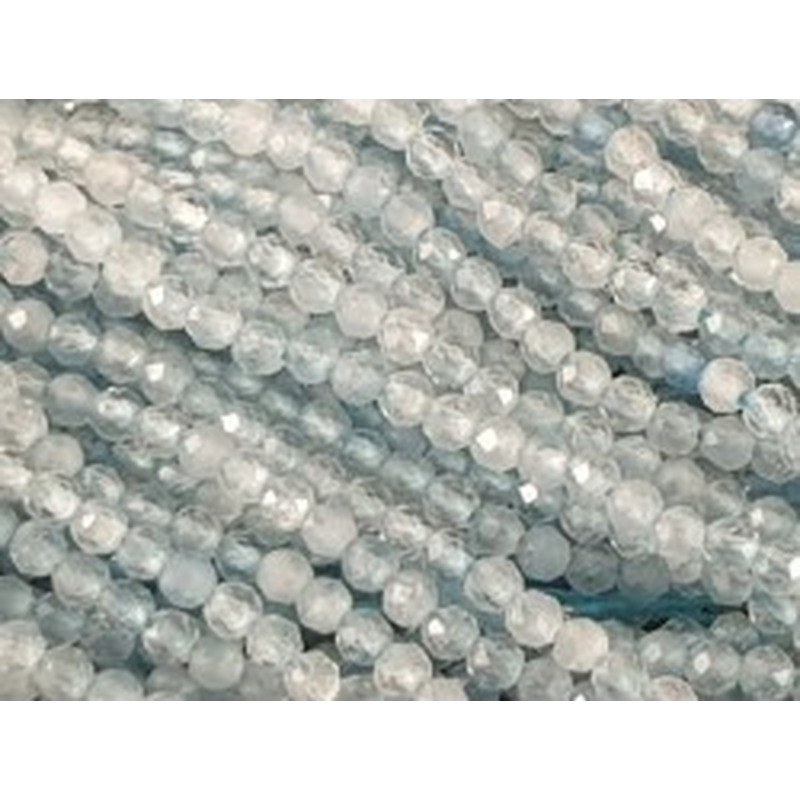 Aquamarinkette facettiert, 2mm