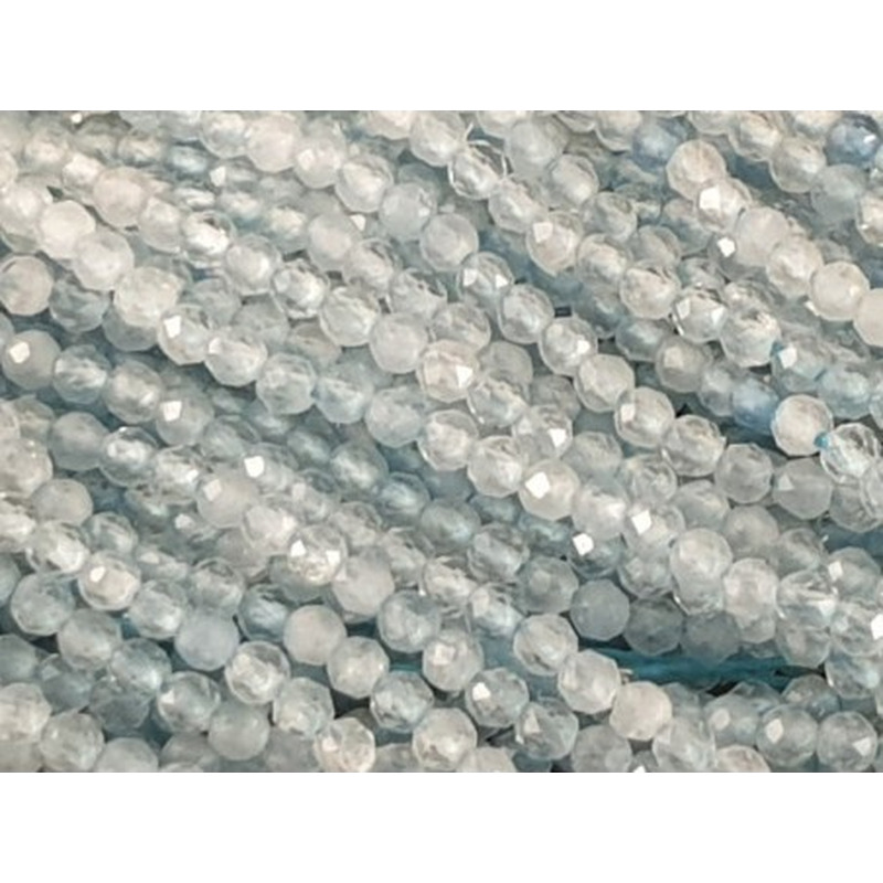 Aquamarinkette facettiert, 2mm
