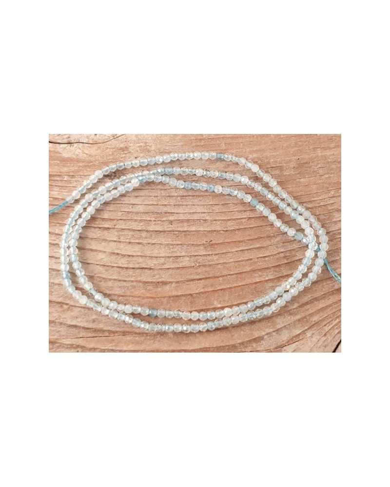 Aquamarinkette facettiert, 2mm