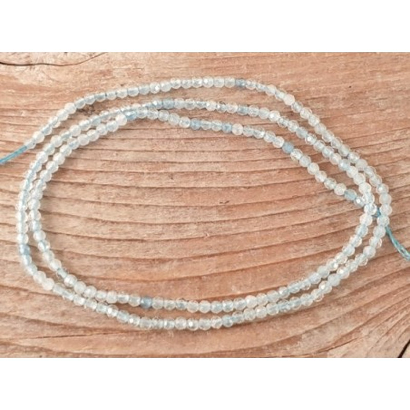 Aquamarinkette facettiert, 2mm