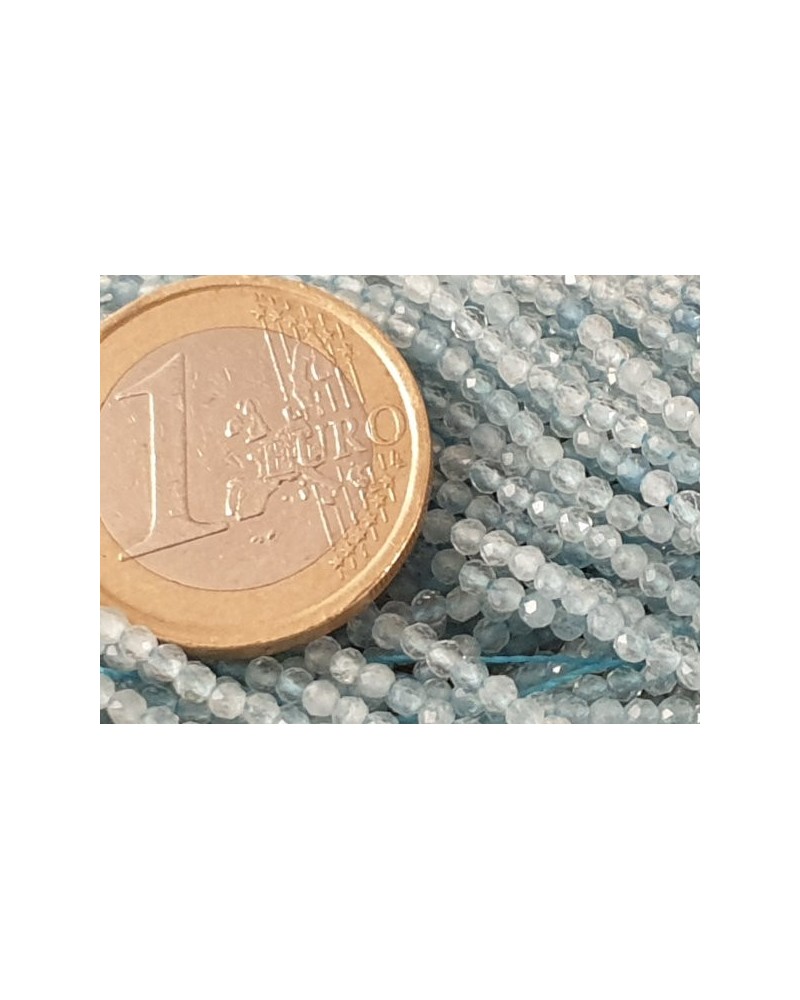 Aquamarinkette facettiert, 2mm