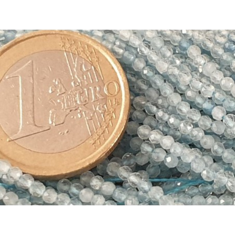 Aquamarinkette facettiert, 2mm