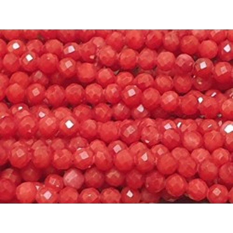 Bambuskorallekette facettiert 3mm