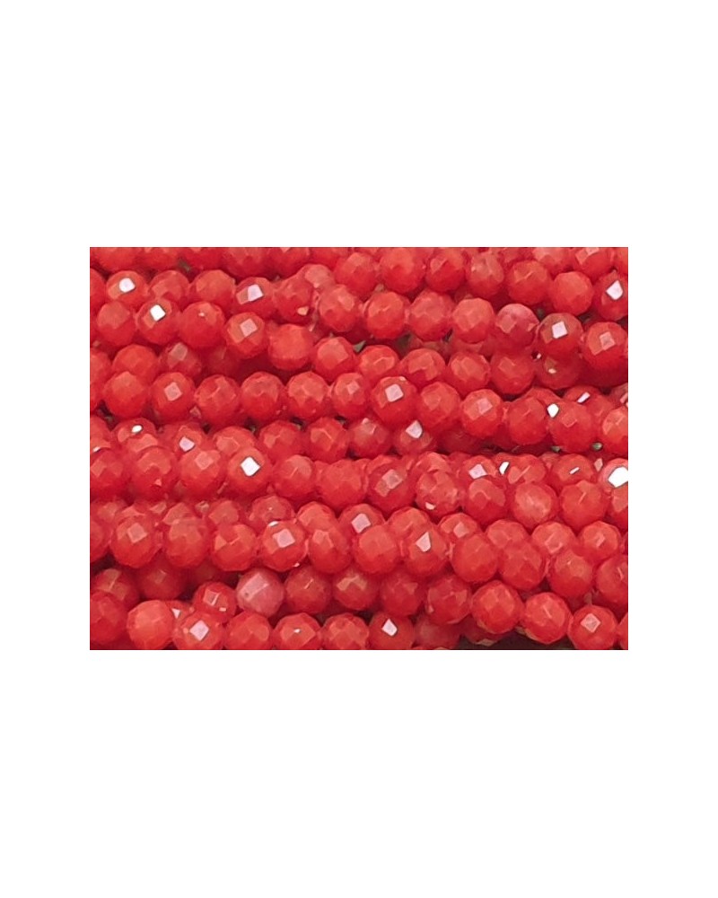 Bambuskorallekette facettiert 3mm