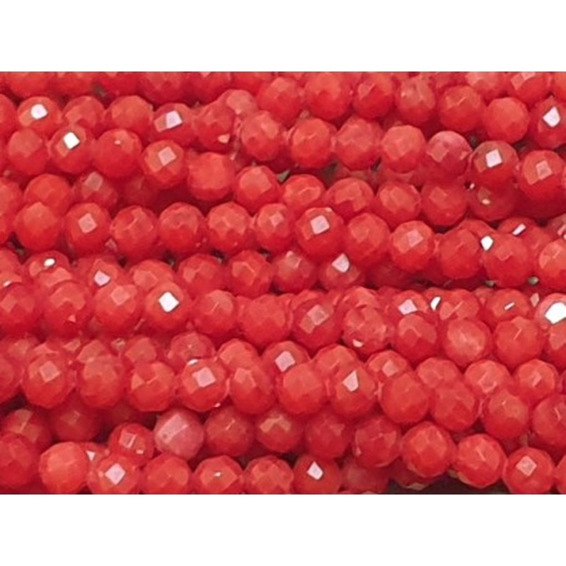 Bambuskorallekette facettiert 3mm