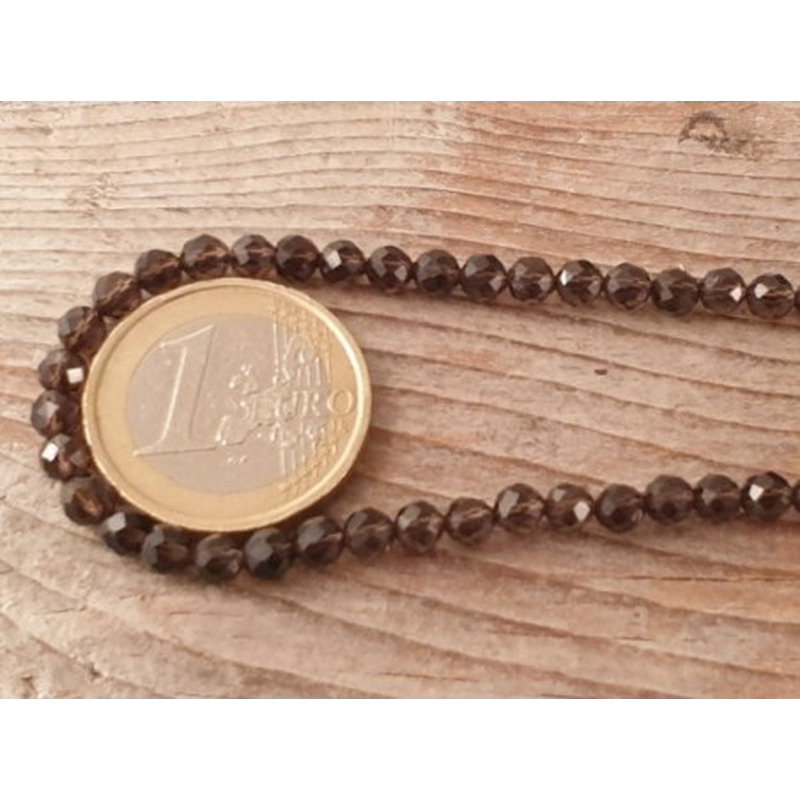 Rauchquarzkette facettiert 4mm