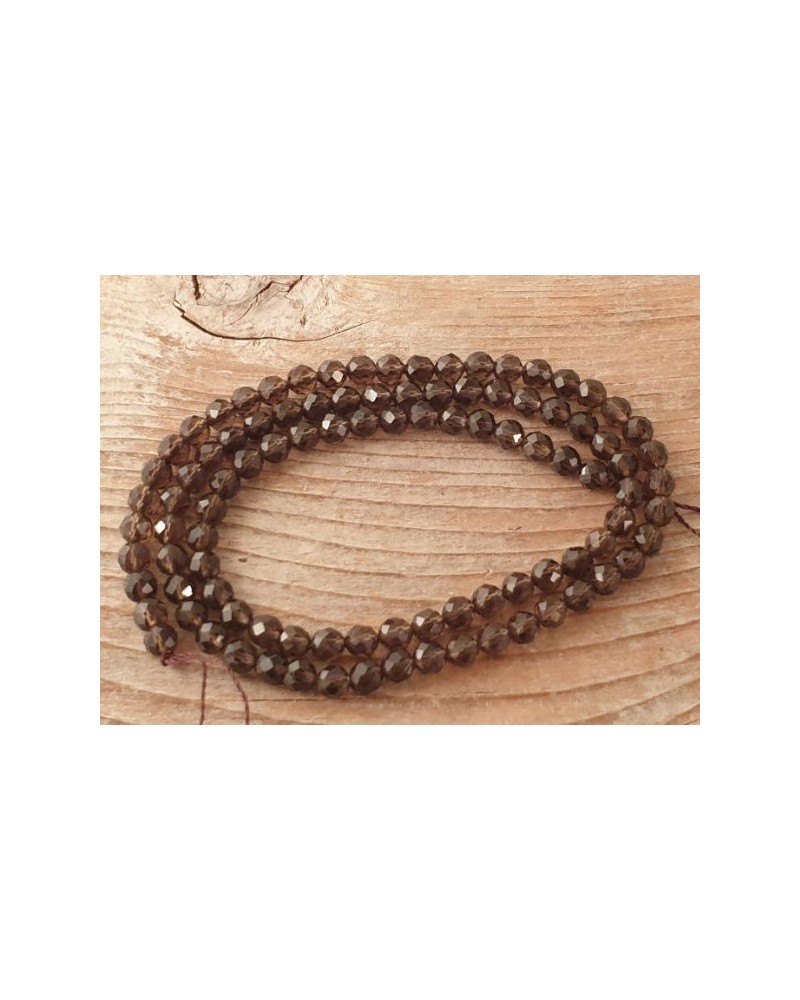 Rauchquarzkette facettiert 4mm