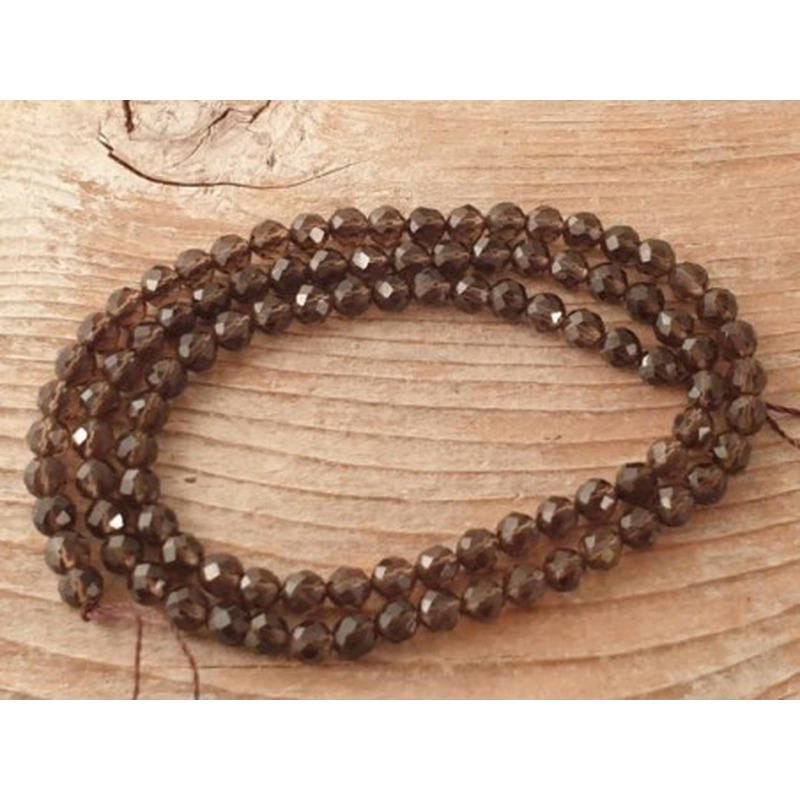 Rauchquarzkette facettiert 4mm