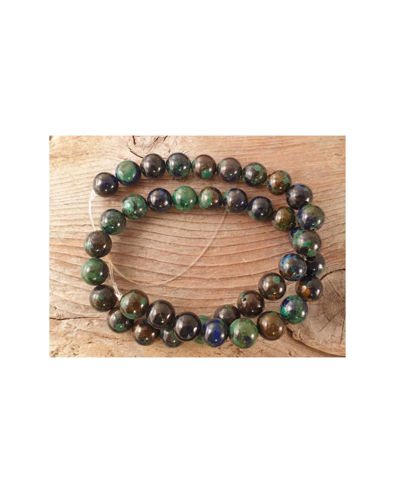 Azurit-Malachitkette 10mm NATUR