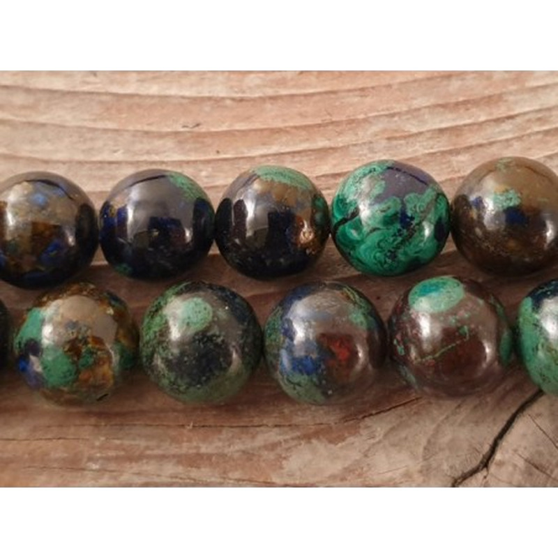 Azurit-Malachitkette 10mm NATUR