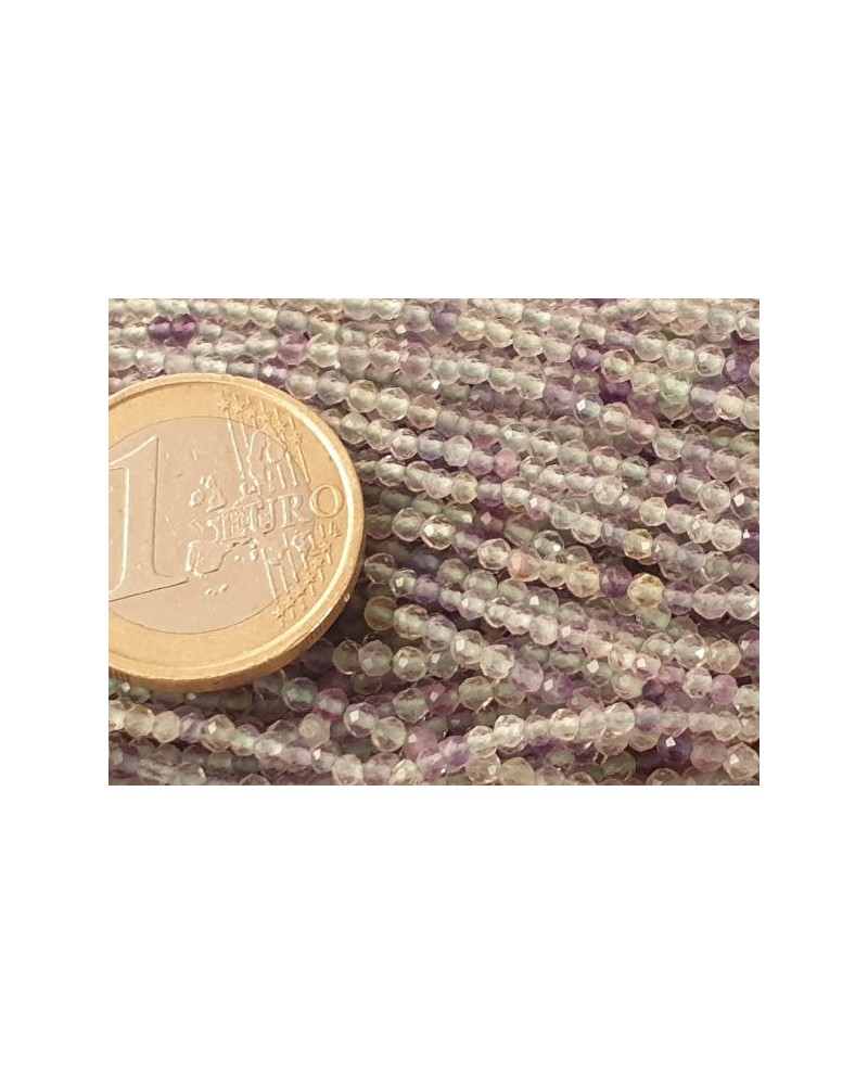Regenbogenfluoritkette 2mm facettiert