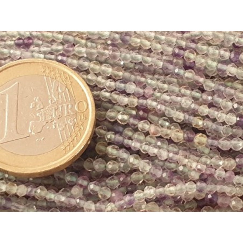 Regenbogenfluoritkette 2mm facettiert